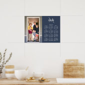 2024 Kalender Aangepaste Foto Monogram Naam Navy B Poster (Keuken)