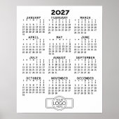 2024 Kalender - Basic Zwart Wit Minimaal Poster (Voorkant)