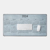2024 Kalender Blauw Denim Foto Bureaumat (Keyboard & Muis)