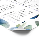 2024 Kalender  Blueberries Waterverf Foto Afdruk (Hoek)