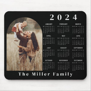 2024 Kalender boho modern 1 foto zwart minimalist Muismat