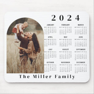 2024 Kalender boho modern 1 foto zwart wit Muismat