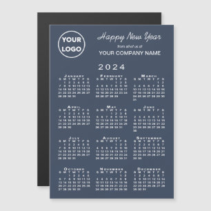 2024 Kalender Business Logo Navy Vakantie Magneet