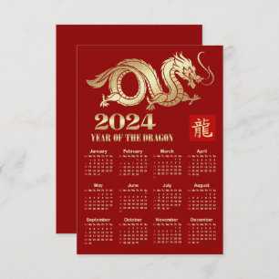 2024 Kalender Chinees Jaar van de Dragon Kaart