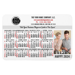2024 Kalender Easy Custom Business Logo Naam Foto Magneet