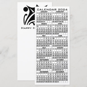 2024 Kalender Feestdagen Rack Kaart Leaf met envel