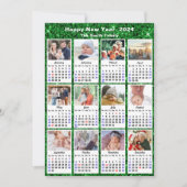 2024 Kalender Moderne Familie 12 Foto Feestelijk G Feestdagenkaart (Voorkant)