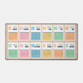 2024 Kalender pastel gekleurde unieke bureaumat (Voorkant)