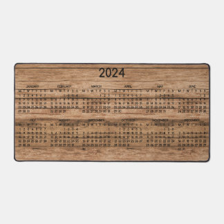 2024 Kalender Rustiek Land Woodgrain Foto Bureaumat