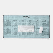 2024 Kalender Rustieke Burlap Afbeelding Elke kleu Bureaumat (Keyboard & Muis)