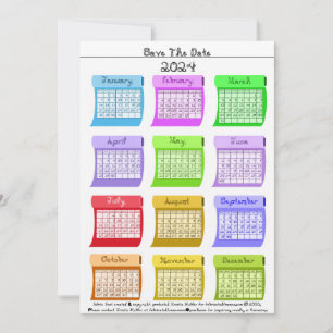 2024 Kalender Stoffen Lettertype Opslag Datum Save The Date
