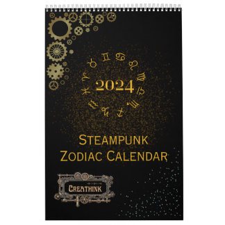 2024 Kalender van Steampunk Astrologie Zodiac teke