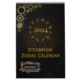 2024 Kalender van Steampunk Astrologie Zodiac teke