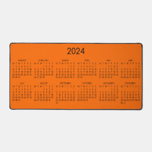 2024 Kalender Veiligheid Oranje Kleur Achtergrond Bureaumat