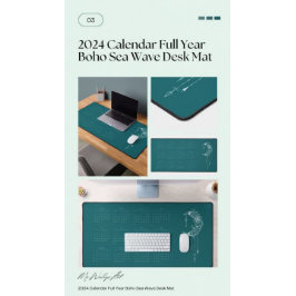 2024 Kalender Volledig Jaar Boho Stoffige Roos Des Bureaumat
