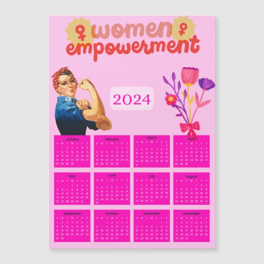 2024 Kalender - Vrouwen Empowerment Magnetische Ka (Voorkant)
