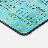 2024 Kalender Waterverf Turquoise Gouden Polka Dot Bureaumat (Hoek)