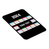 2024 kalender wit zwart Kleurrijk aanpasbaar Magneet (Rechterzijde)