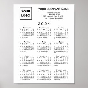 2024 Kalender Zakelijke Logo en Tekst Poster