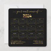 2024 Kalender Zwart Goud Groet Met Logo (Achterkant)