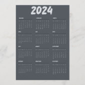 2024 Kalender Zwart-wit Eenvoudig Programma (Voorkant)