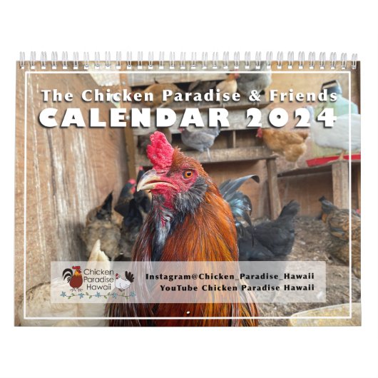 2024 Kippenparadijs Hawaii Kalender (Hoes)
