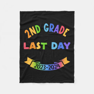 2024 Laatste dag van de school handtekening 2e gra Fleece Deken