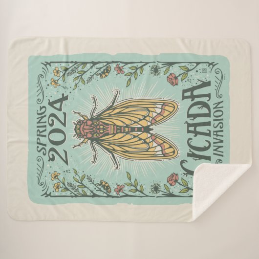 2024 Lente Cicada Invasie Sherpa Deken (Voorkant (horizontaal))