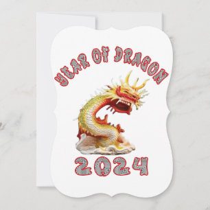 2024 Maan Chinees Nieuwjaar van de Draak Feestdagenkaart
