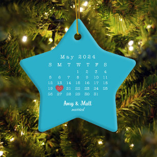 2024 Mariage Date Star Calendrier Marié Céramique