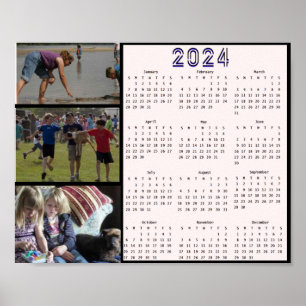 2024 Moderne Minimalistische Familie 3 Foto Agenda Poster