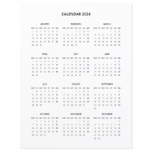 2024 Moderne minimalistische printbare kalender in