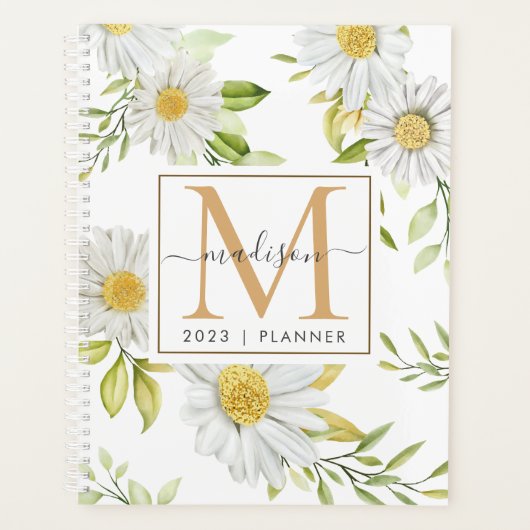 2024 Monogram Daisy Floral hebdomadaire mensuel (Devant)