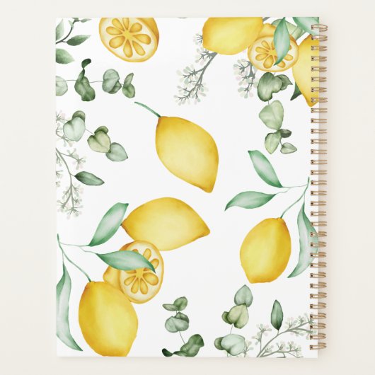 2024 Monogram Waterverf Citroenenbladpatroon Planner (Achterkant)