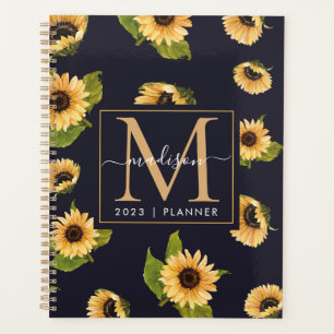 2024 Monogramme Tournesol hebdomadaire Mensuel Non
