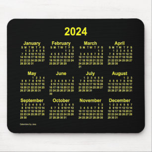 2024 Neon Gele Kalender van Janz Muismat