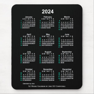 2024 Neon White 52 weken ISO-kalender door Janz Muismat