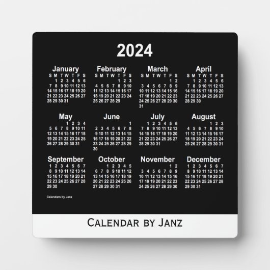 2024 Neon White Desk Calendar van Janz Fotoplaat (Voorkant)