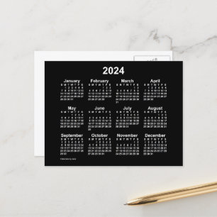 2024 Neon White Mini Kalender van Janz Postcard Briefkaart