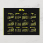 2024 Neon Yellow Mini Agenda van Janz Briefkaart (Voorkant)