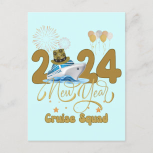 2024 New Year Cruise Squad NYE Party Reisgroep Briefkaart