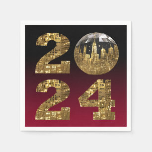 2024 New Years Eve Party-Ball-NYC Gold & Red Servet