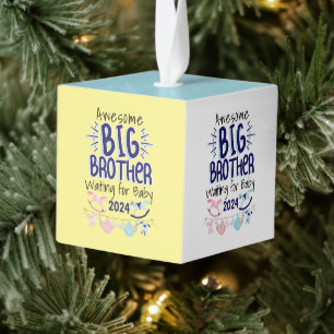 2024 Nieuwe Big Brother Wachten op Baby Sibling Kubus Ornament