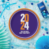 2024 Nieuwjaar Evenement Custom sinaasappel Wit Do Papieren Bordje (Feest)