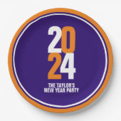 2024 Nieuwjaar Evenement Custom sinaasappel Wit Do Papieren Bordje (Voorkant)