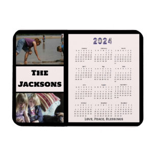 2024 Nieuwjaar Familie Fotogeheugenkalender Magneet