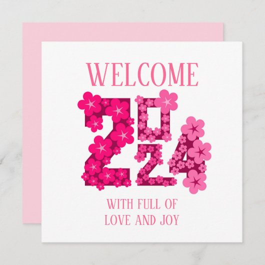 2024 NIEUWJAARSWENS MOEDER VADER ZUS BROER BAAS FEESTDAGENKAART (Voorkant / Achterkant)