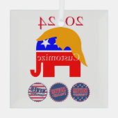 2024 Nooit Trump Thunder_Cove Glas Ornament (Achterkant)