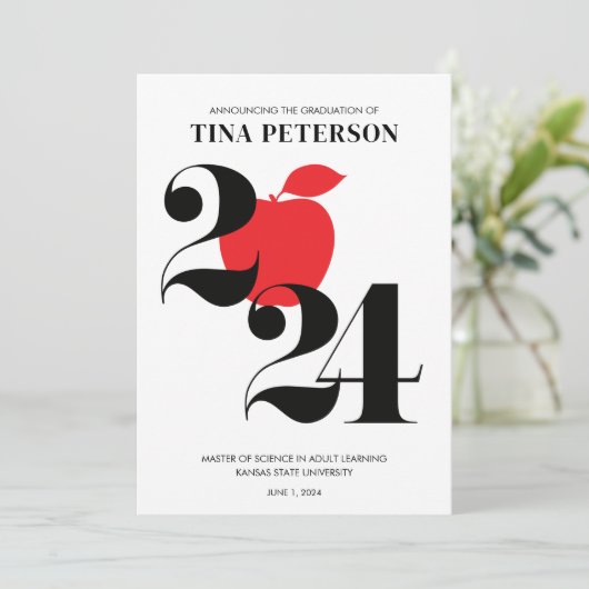 2024 Onderwijsdiploma Afstuderen Aankondiging (Staand voorkant)