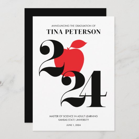 2024 Onderwijsdiploma Afstuderen Aankondiging (Voorkant / Achterkant)